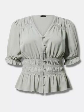 Torrid Peplum V Neck Blouse